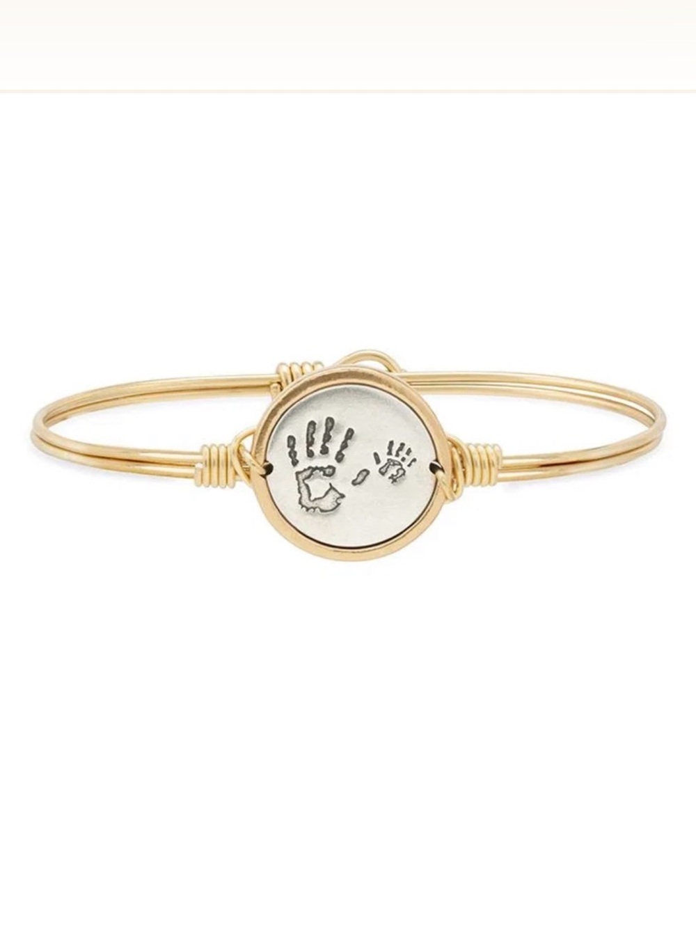 Luca + Danni Women's Little Handprints Bangle Bracelet in Gold